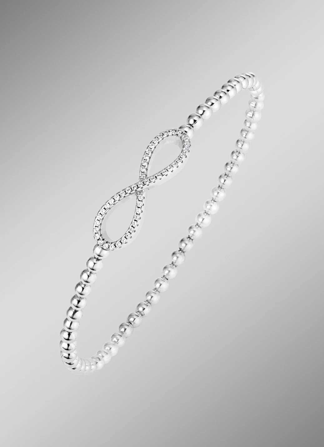 Kugelketten-Armband aus Silber 925/- fein mit Unendlichkeitssymbol