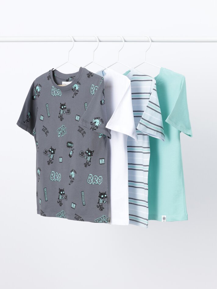 Pacote com 4 camisetas de manga curta sortidas - Índigo