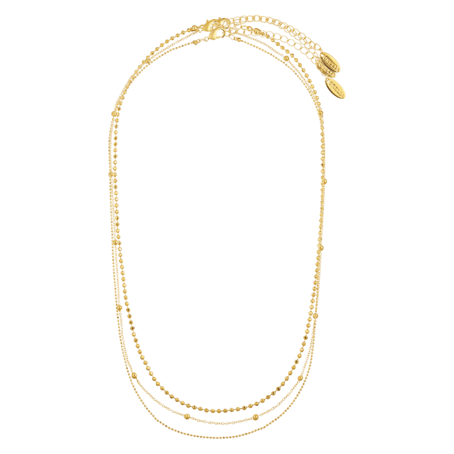 Orelia Jewellery Fine Ball Chain 3-Row Necklace