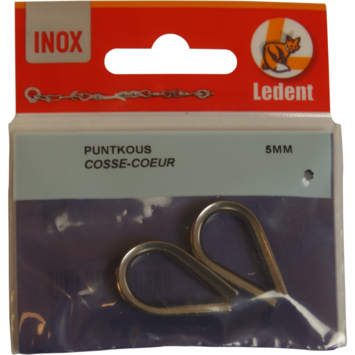 Puntkous 5 mm inox 2 stuks