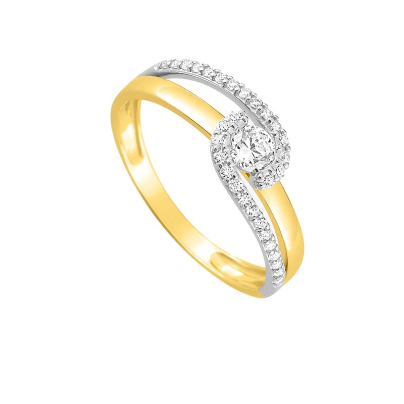 Bague femme - Oxyde de zirconium - Or 18 Carats