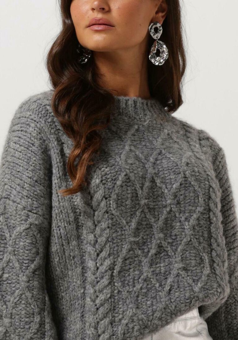 SECOND FEMALE grijze second female trui dia knit o-neck