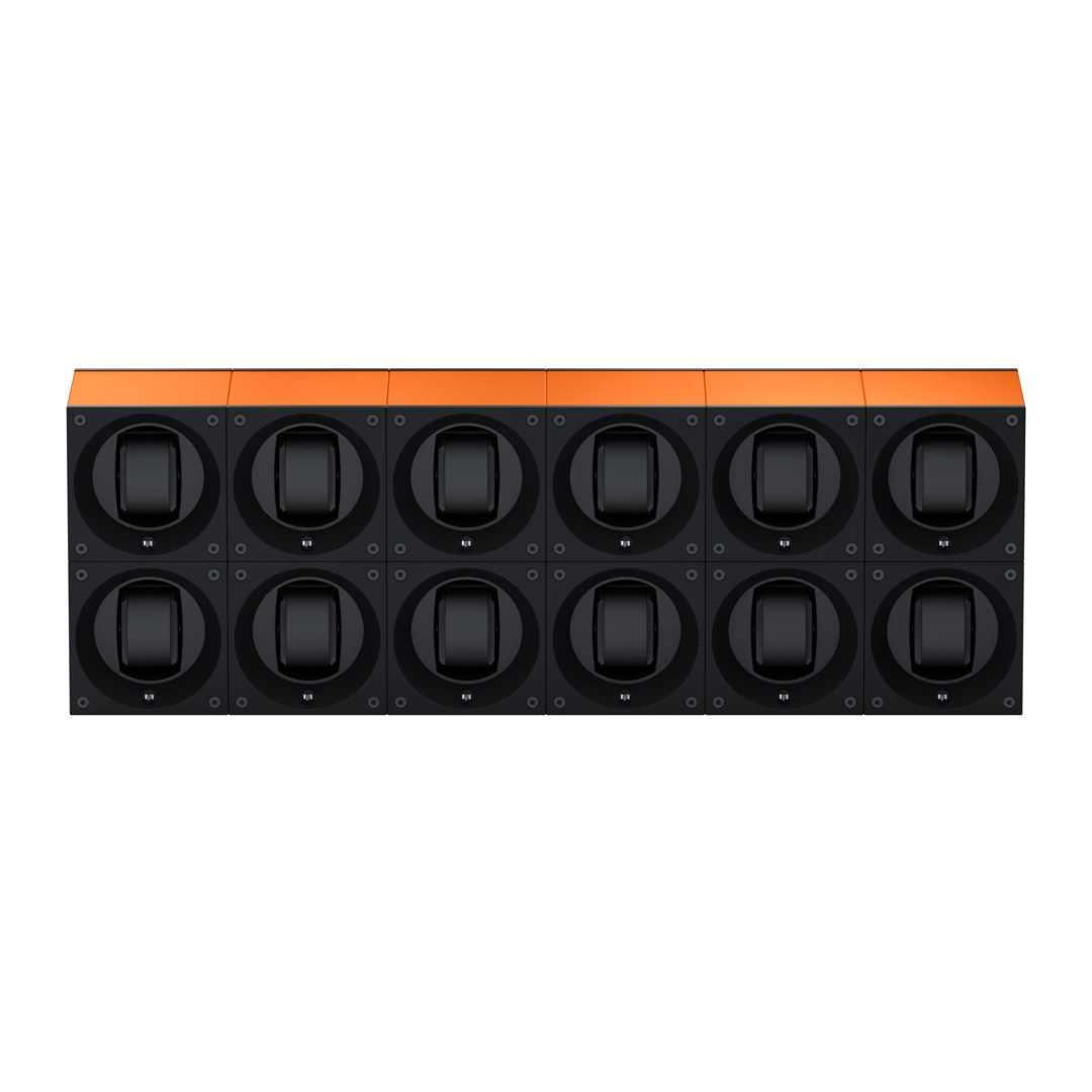 SwissKubik Masterbox Aluminium Orange - 12 Uhren