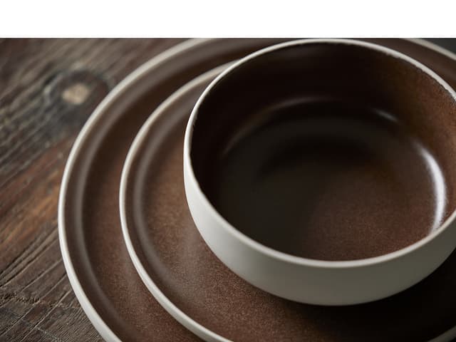 Studio Round Skål Matte white/Matte bark
