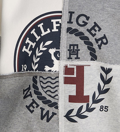 Tommy Hilfiger Sweatshirt - Spliced Printed - Grey Heather Mix
