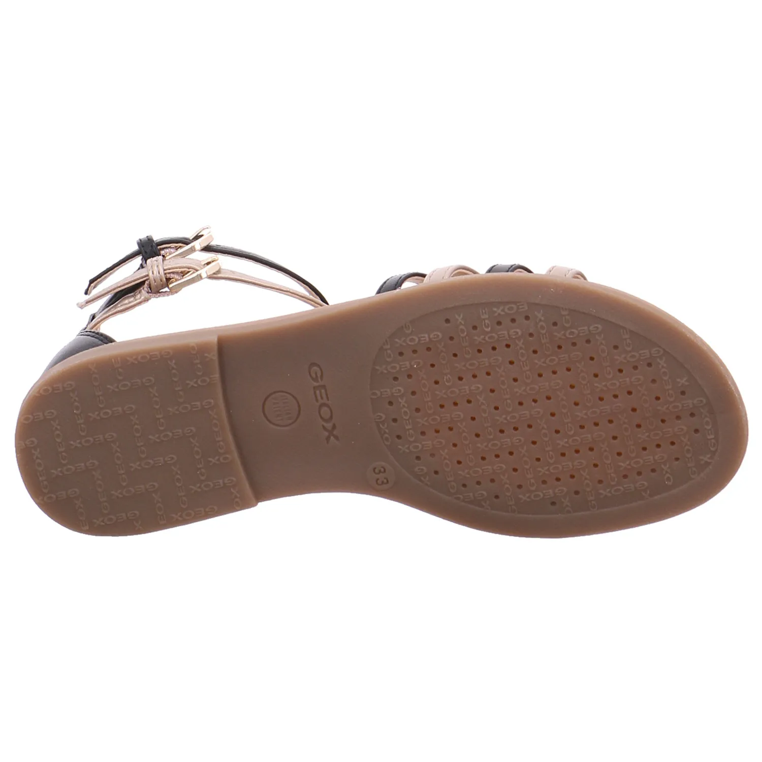 GEOX Mädchen-Sandale Schwarz Leder  Sommerschuh