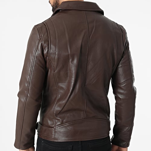Veste Biker Marron