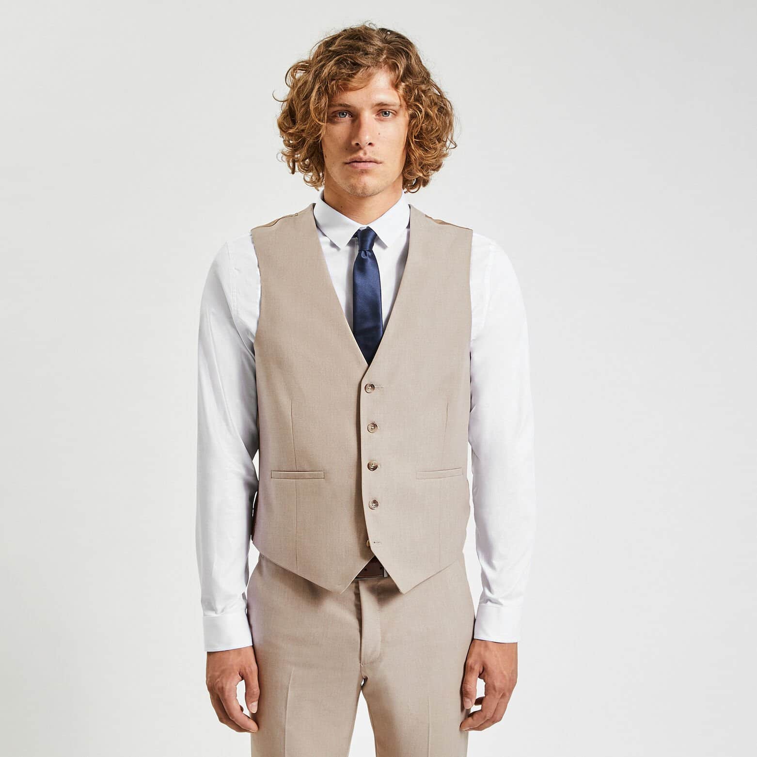 Gilet de costume bi-ton Beige