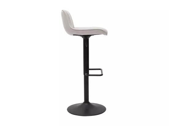 Tabourets de bar réglables pivotants 360° en tissu effet velours texturé beige et métal noir (lot de 2) BOOST