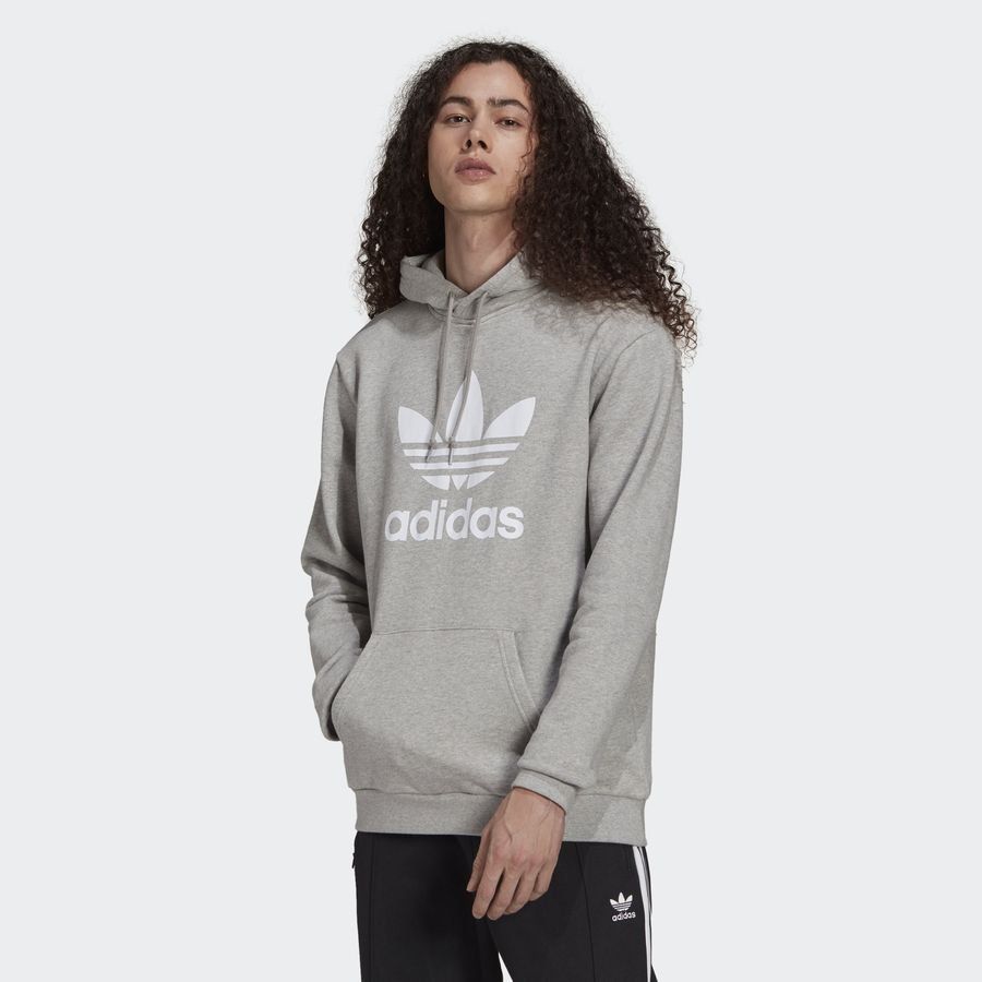 adidas Originals Sweat à Capuche Trefoil - Gris/Blanc
