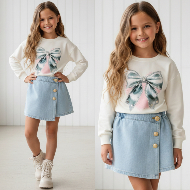 Playproof denim skort - blauw