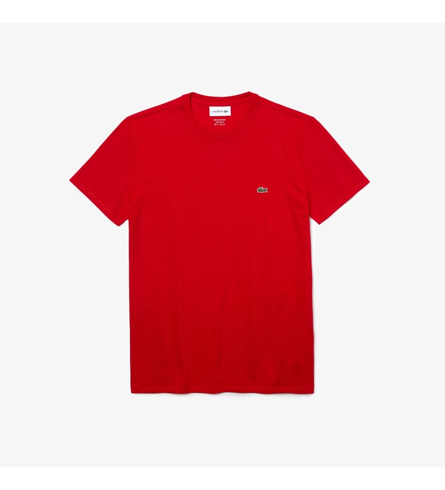 Camiseta Lacoste de algodão Pima, vermelha