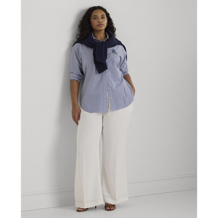 Lauren Ralph Lauren 50S STR PURE PRESS-SHIRT Blue/white