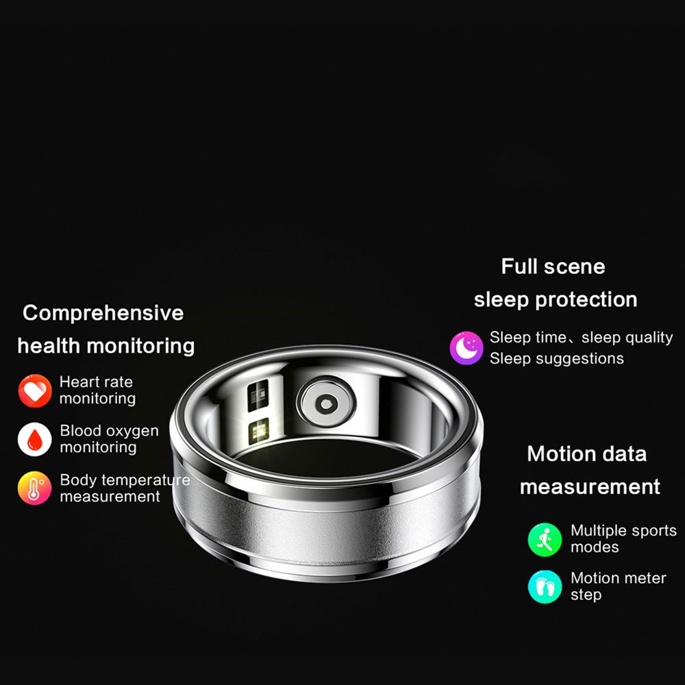 Smart Ring mit Blutsauerstoffmessung / Schlafqualitätsüberwachung (19.8mm Durchmesser) (IP68) - Gold