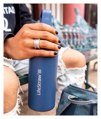Bouteille filtre à eau LifeStraw Go 2.0 isolée en acier inoxydable 700 ml-Bleu