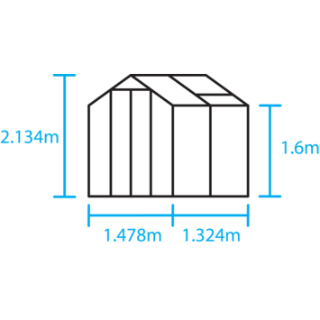 Tuinkas Royal Well Birdlip 44 zwart gecoat met 3mm veiligheidsglas
