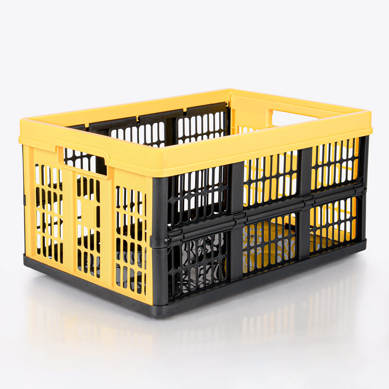 Casier pliant noir/jaune 45L