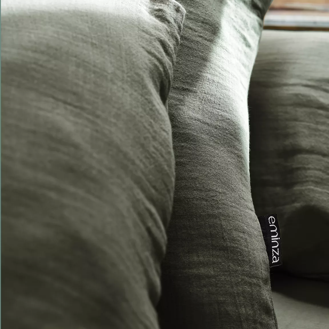 Drap housse gaze de coton (140 x 190 cm) Gaïa Vert romarin
