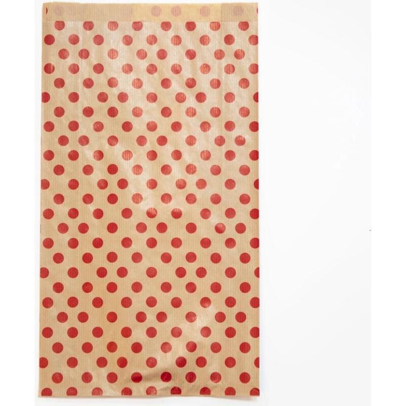 Sach. x50 poch. kraft, 21x37+7cm,pois - Kraft