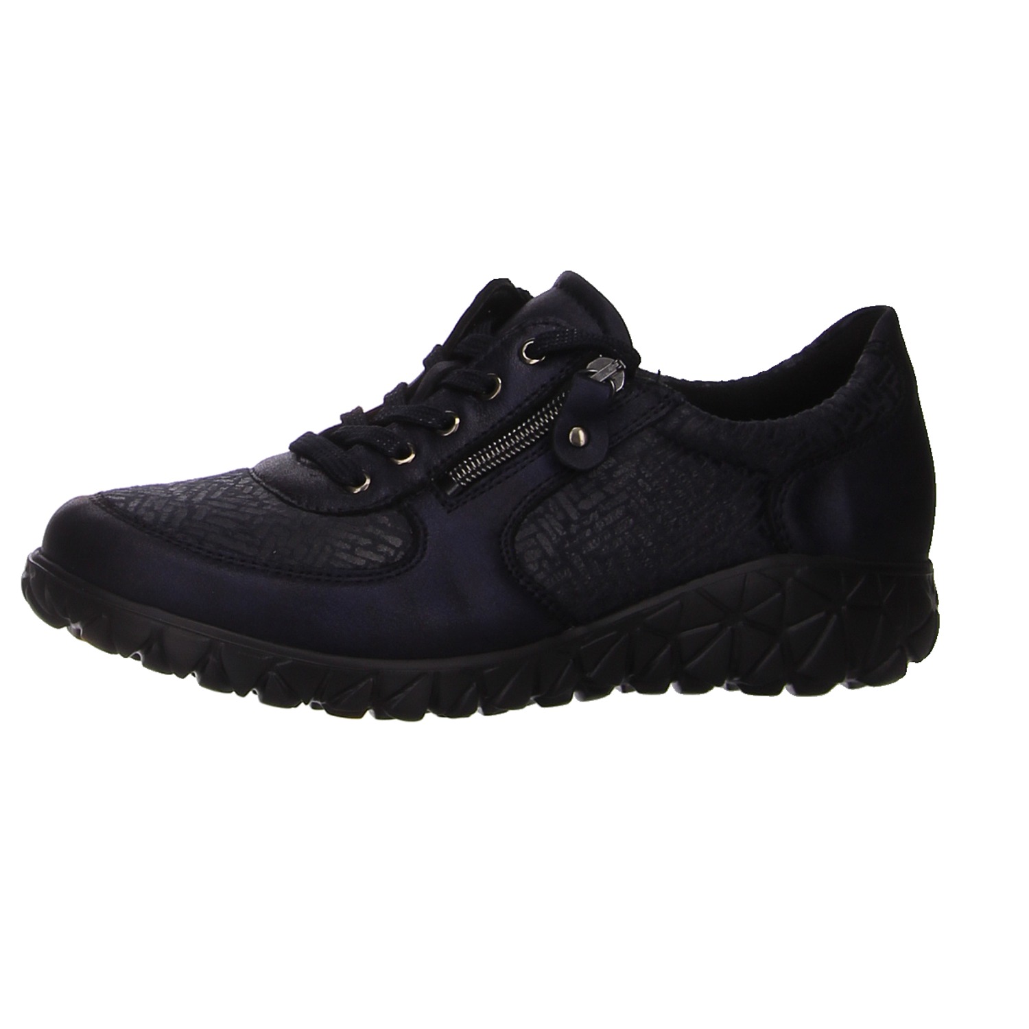Waldläufer Schnürschuh schwarz blau