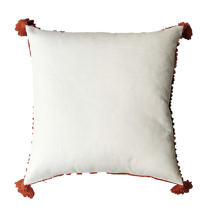 Coussin intérieur effet brodé broussailleux brun ambré GoodHome L. 45 cm x l. 45 cm x Ep. 8 cm