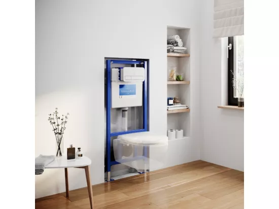 Pack WC suspendu sans bride VILLEROY ET BOCH Avento + Bâti support ViConnect Pro + abattant frein de chute + plaque blanche