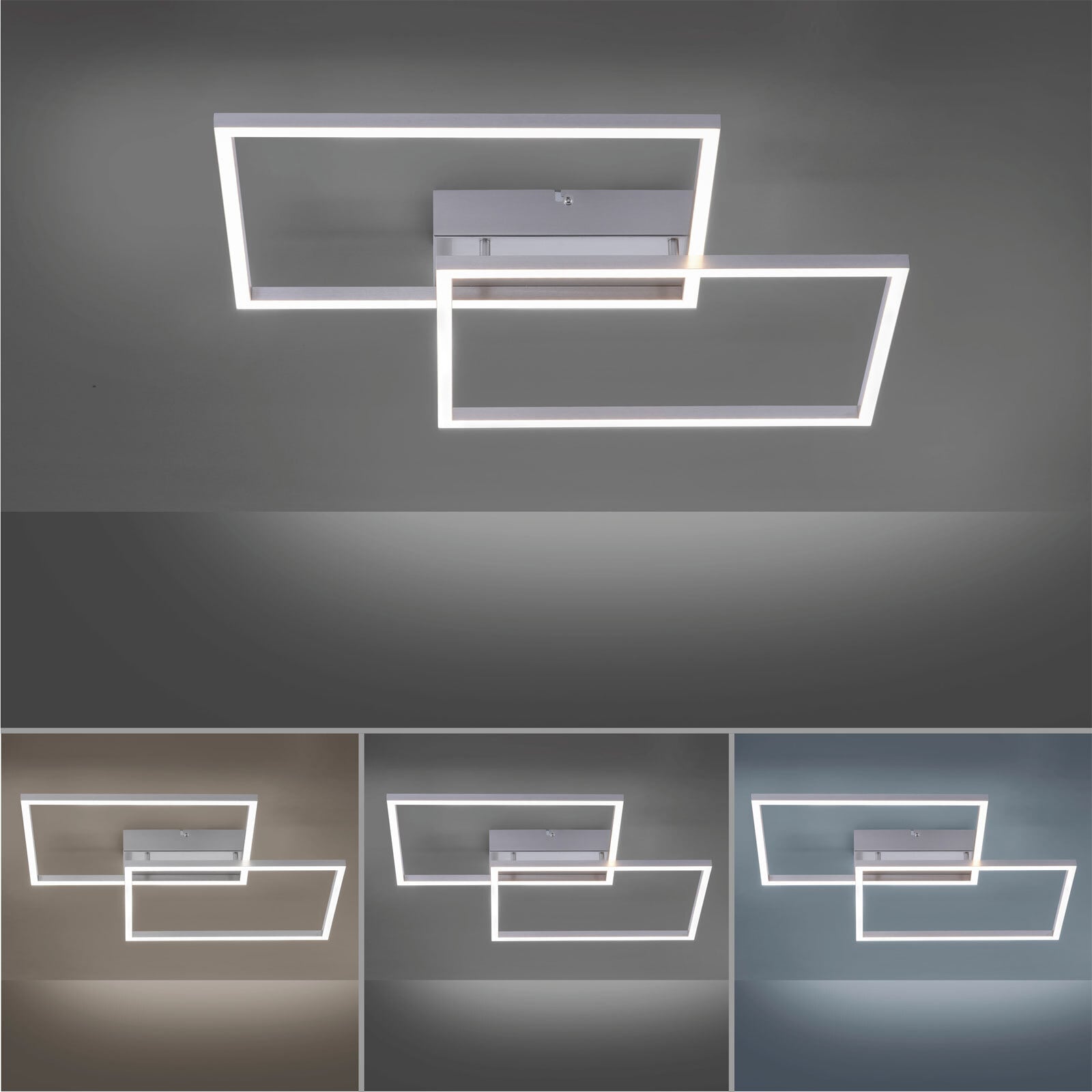 LED-Deckenleuchte Iven stahlfarbig
