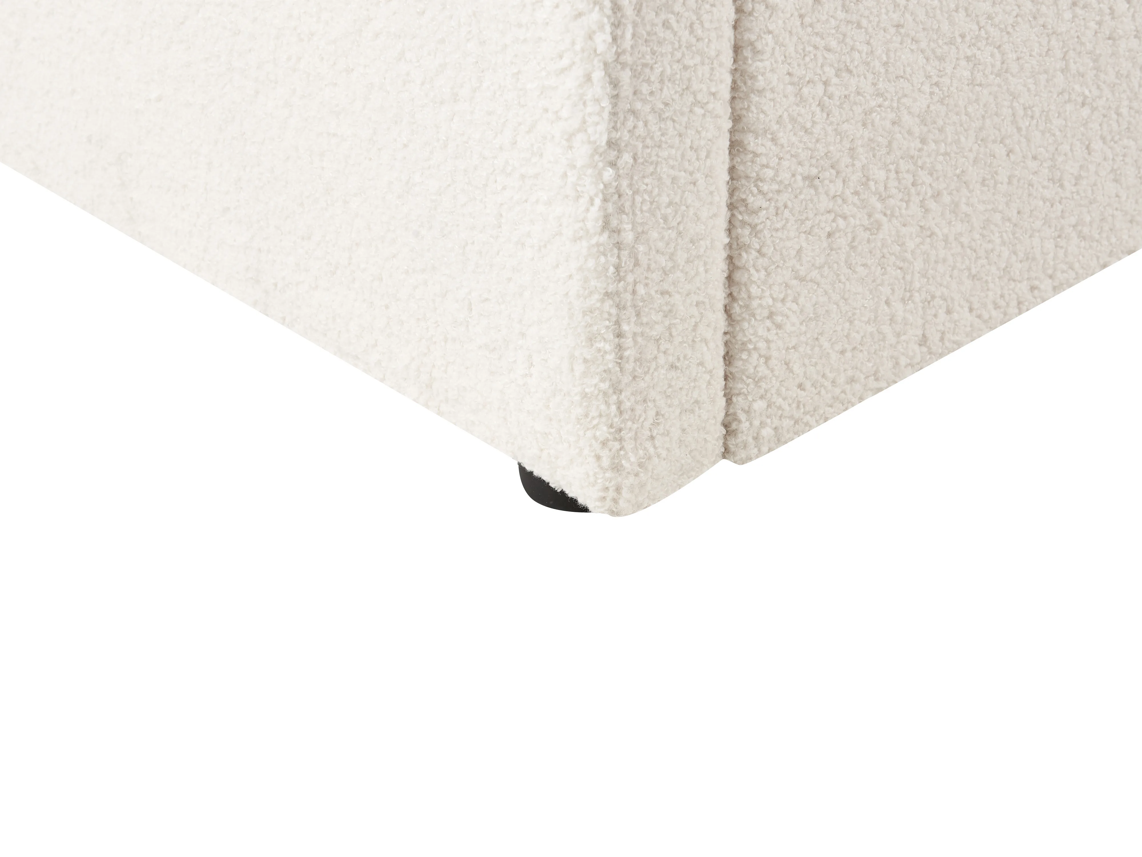 Onderschuifbed Bouclé EYBURIE 90 x 200 cm Lichtbeige