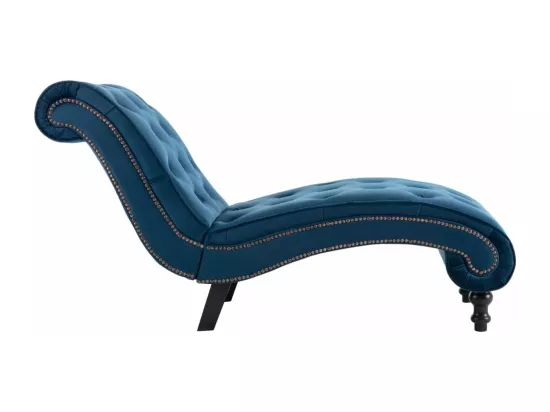 Chaise longue Bleu Velours
