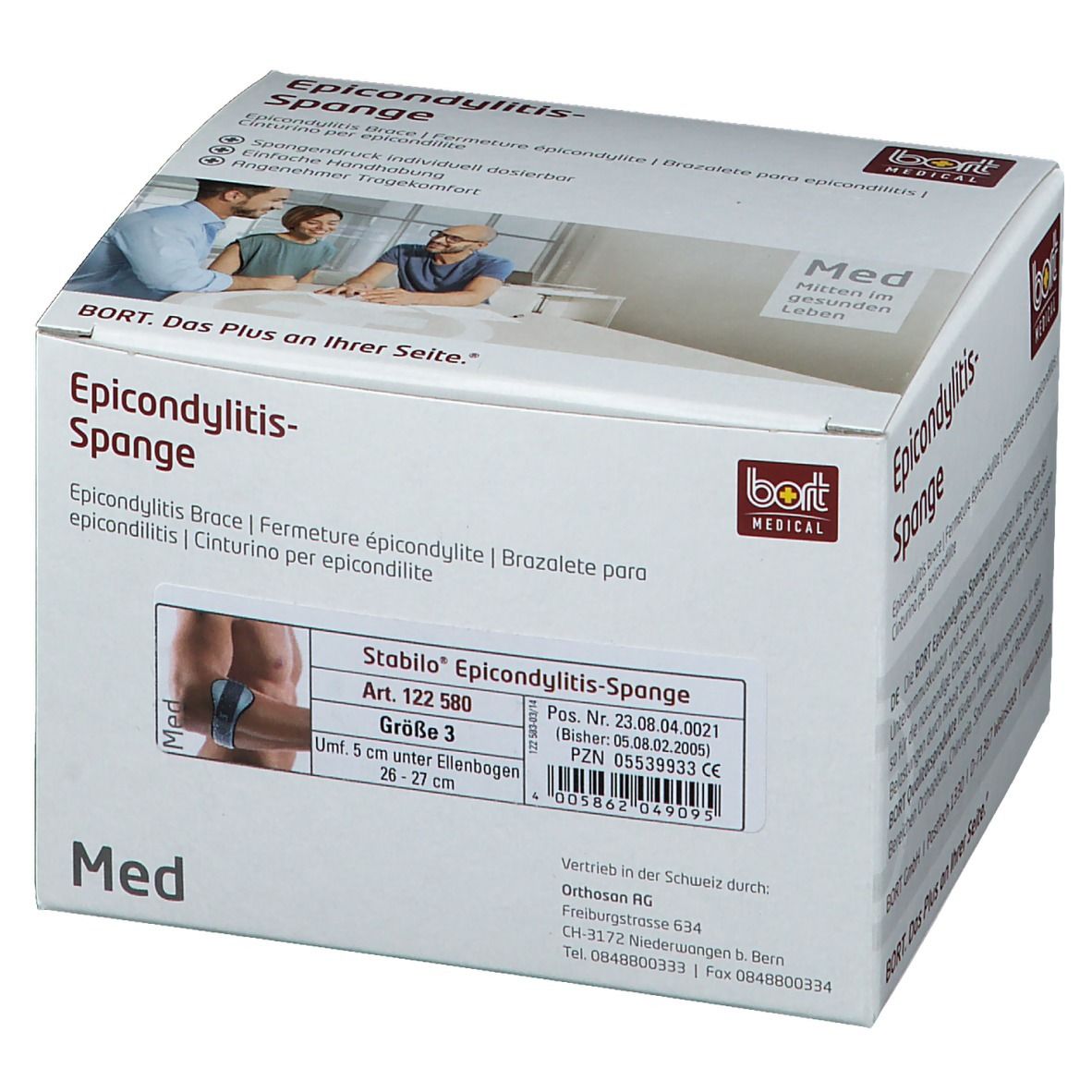 BORT Stabilo® Epicondylitis-Spange mit ulnarer Entlastung Gr. 3 grau