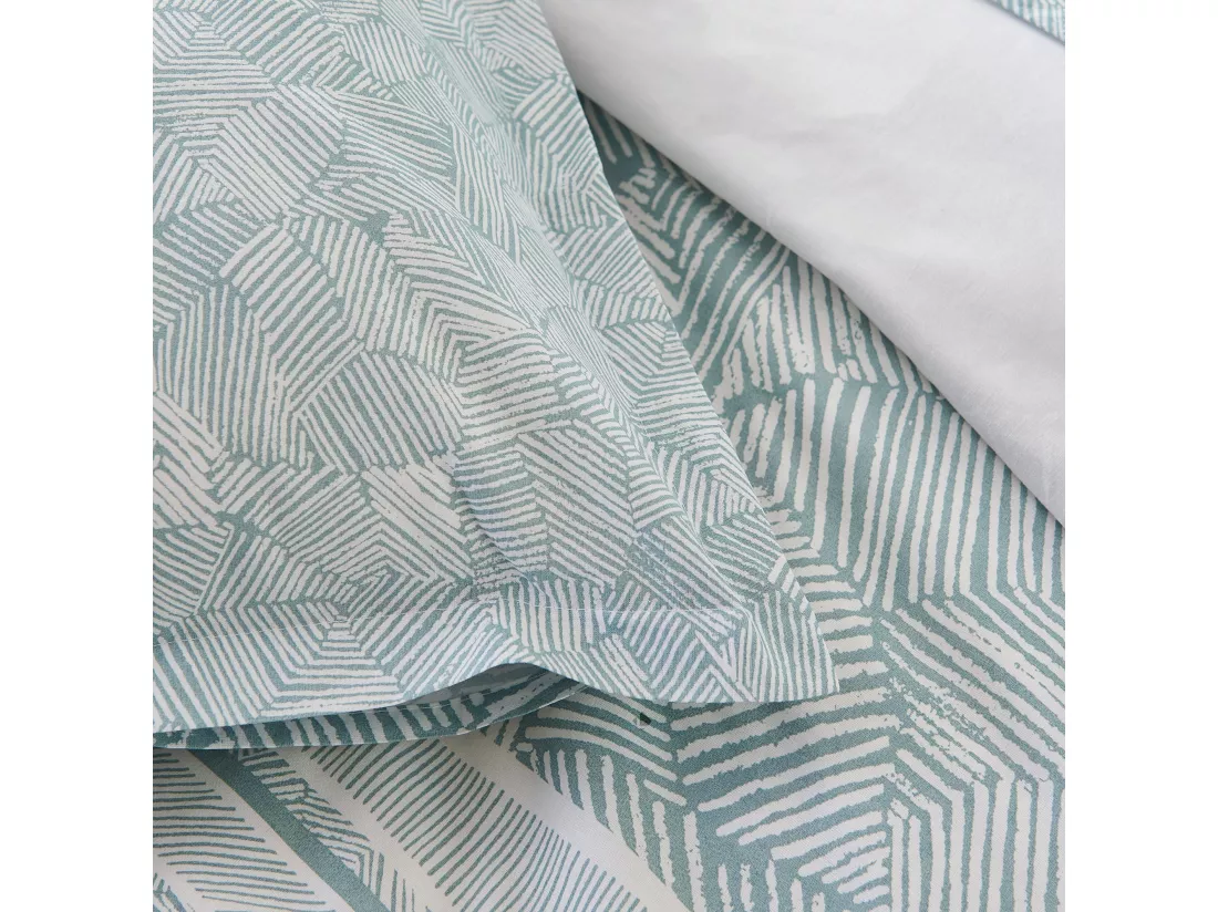 Housse de couette 260x240 cm coton LÉO bleu Ecume
