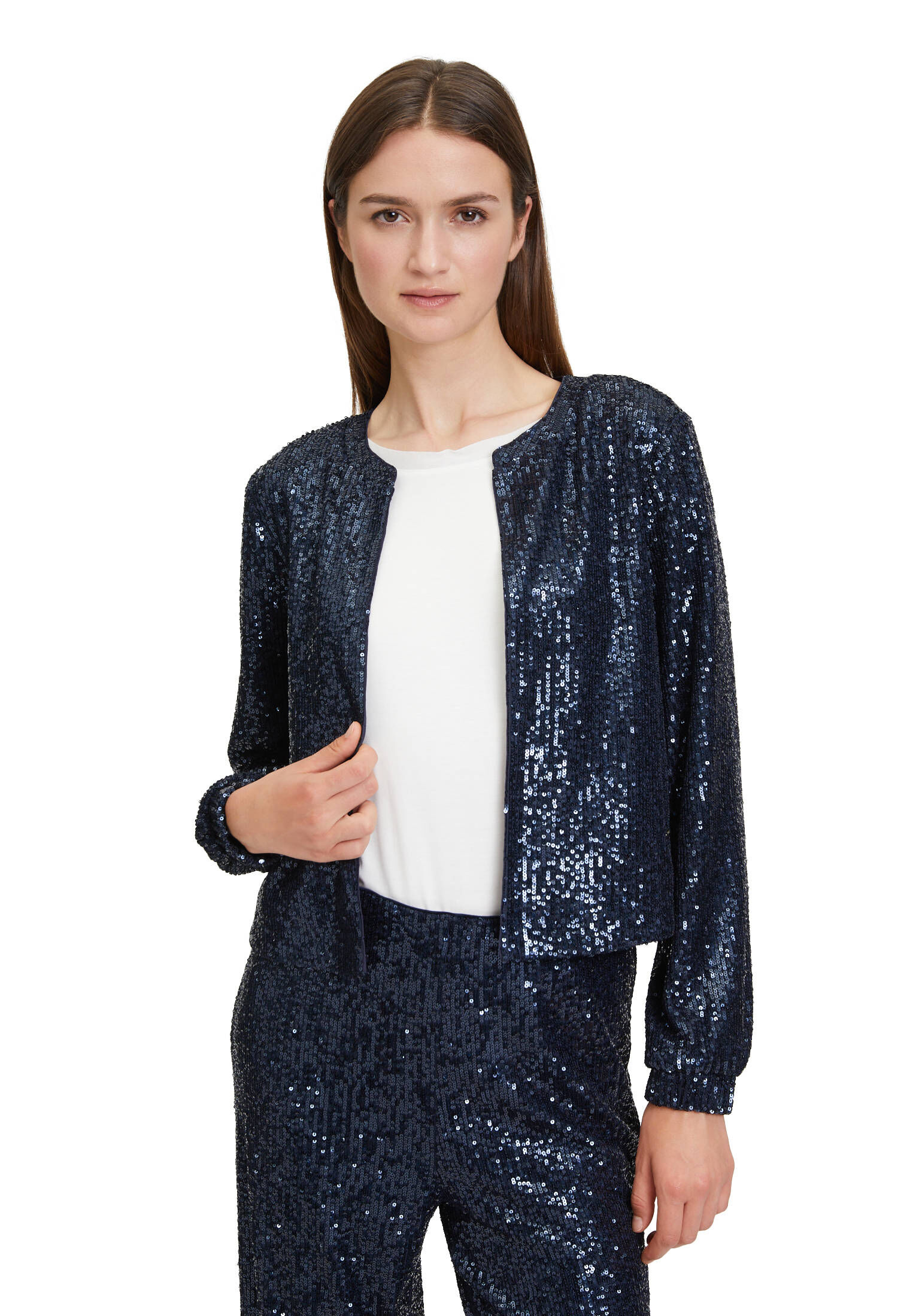 Betty & Co| Damen Blazer-Jacke mit Pailletten