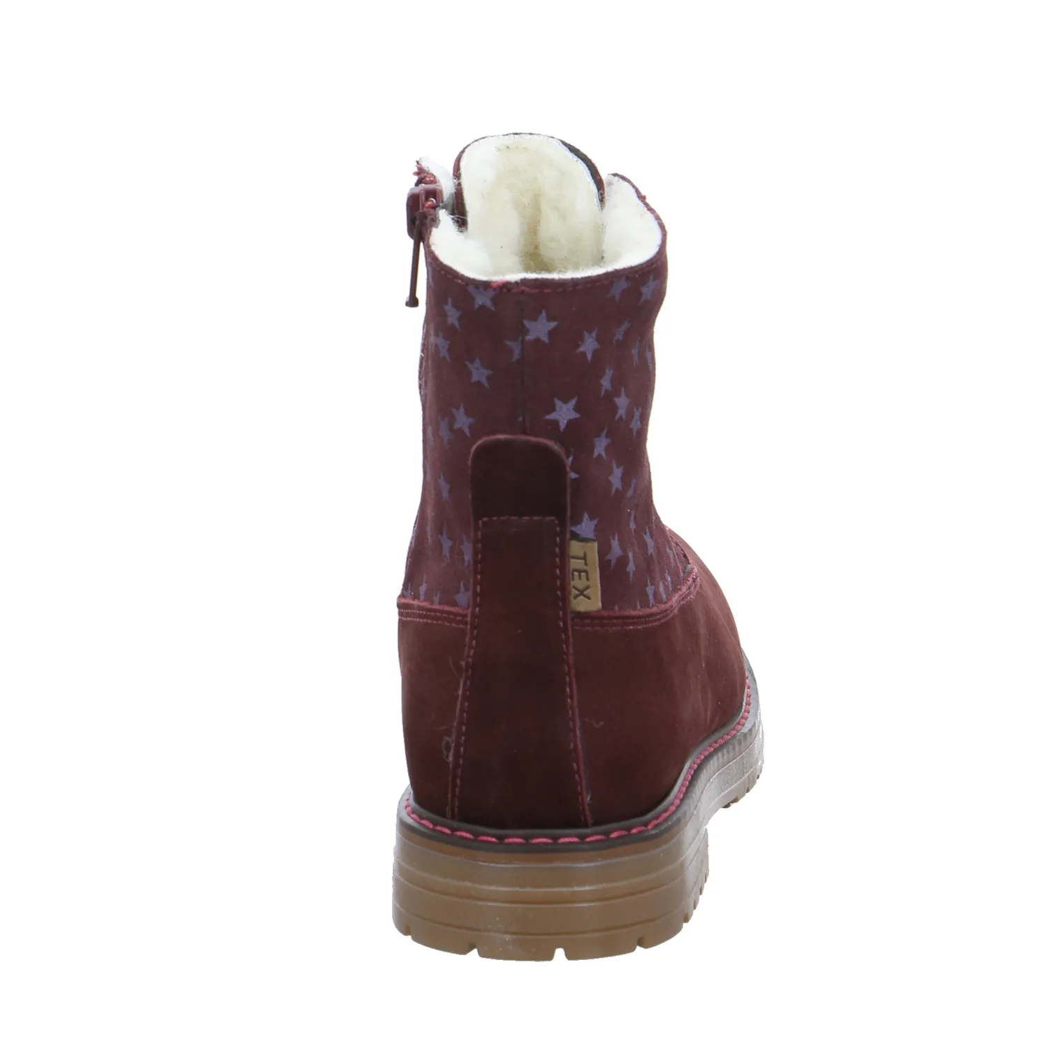 SCHUHENGEL Kleinkinder-Winterstiefel Dunkelrot Leder  Schnürstiefel