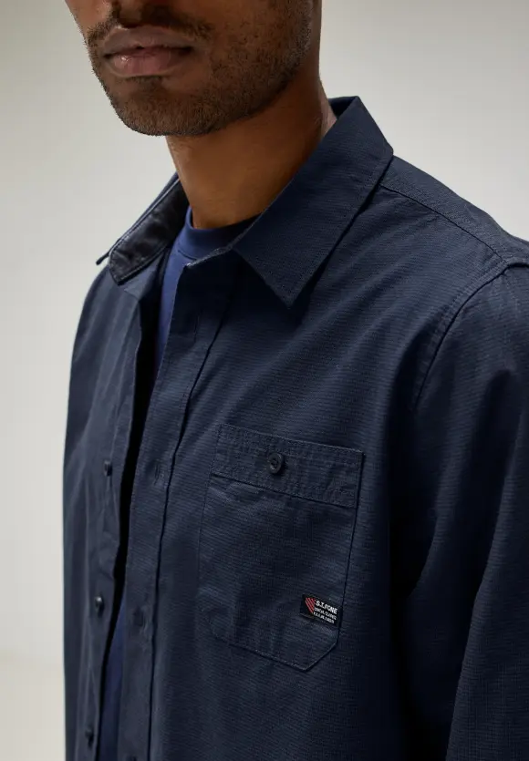 Hemd in einem Strukturlook - deep navy blue