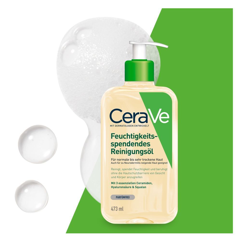 CeraVe Feuchtigkeitsspendendes Reinigungsöl: sanfter Reinigungsschaum für normale bis sehr trockene Haut + CeraVe Hydrating Cleanser GRATIS