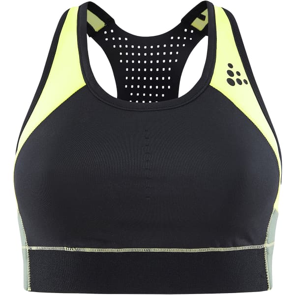 Brassière running CRAFT PRO CHARGE BLOCKED SPORT TOP W GIALLO/BLACK