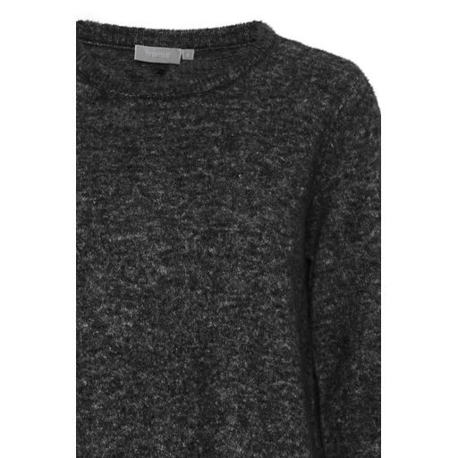 Fransa Langærmet Striktrøje, Charcoal Melange, XL