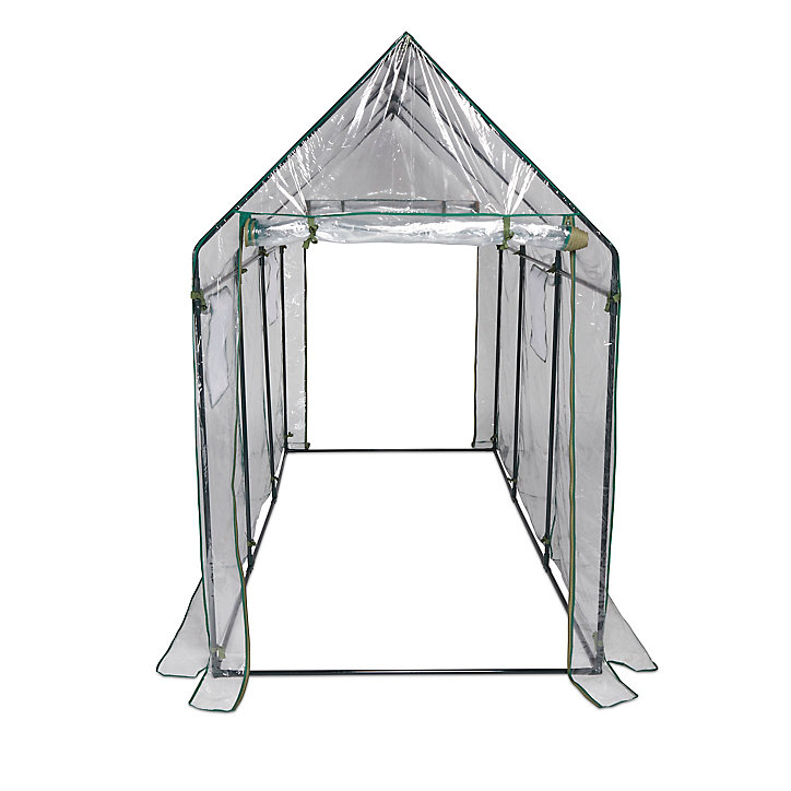 Serre de jardin structure acier habillage PVC L.1,30 x l.2,72 x H.2,05 m surface 3,5 m²