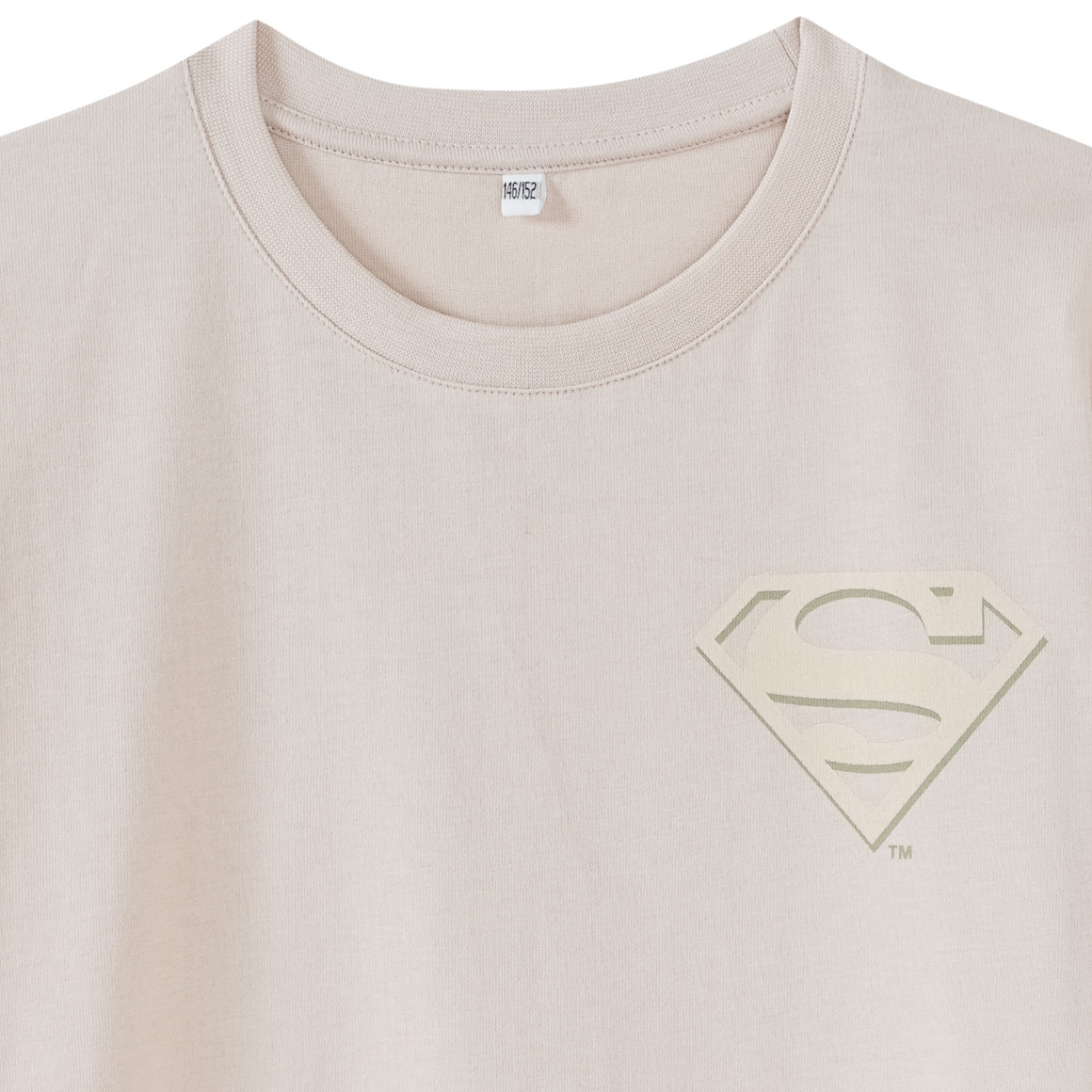 Yigga Superman T-Shirt mit Rücken-Print beige