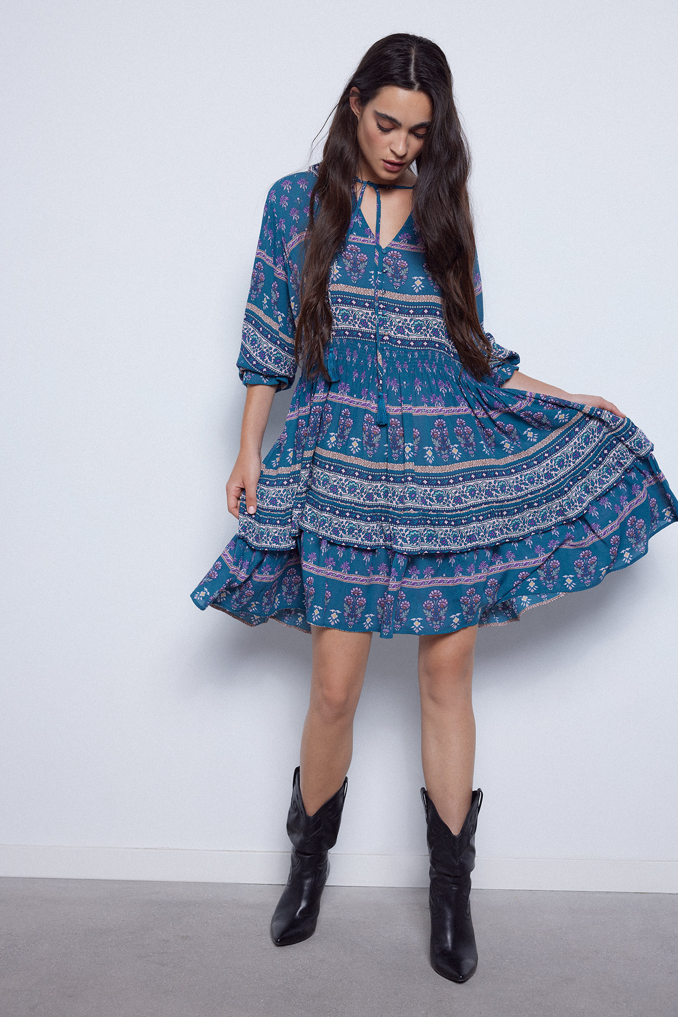 Vestido curto estampado