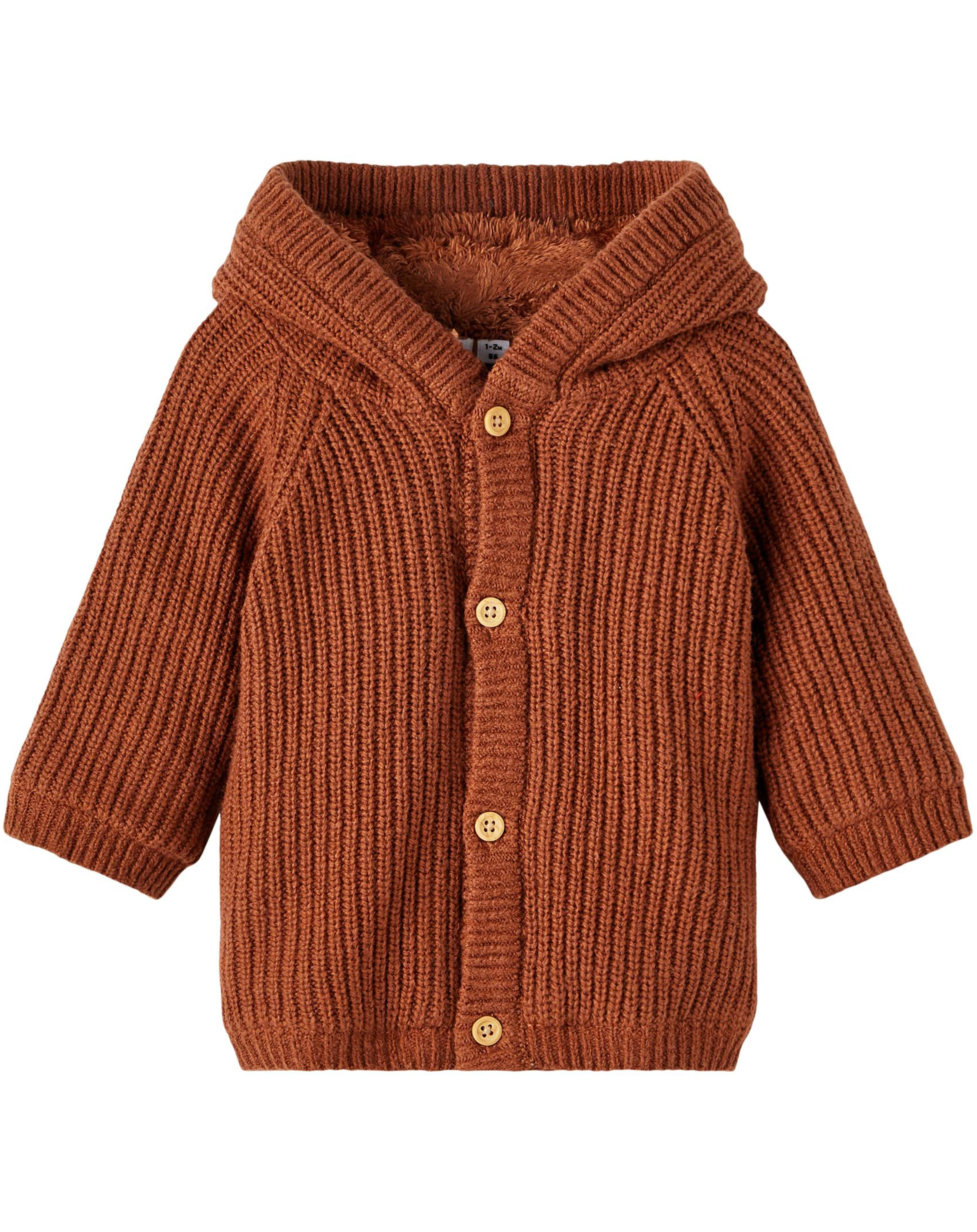 Kapuzen-Strickjacke in coconut shell