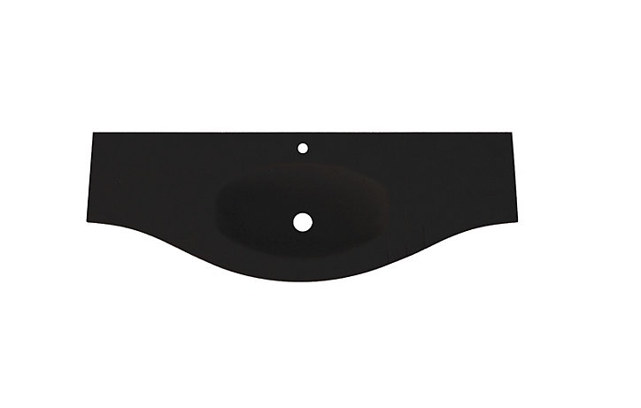 Plan vasque verre noir mat Vague version centre 138 cm