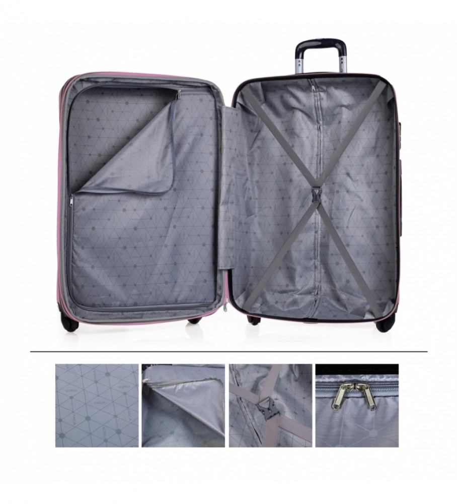Mala de viagem rígida grande XL ITACA com 4 rodas T71570 Antracite - 76 x 49 x 30 cm -