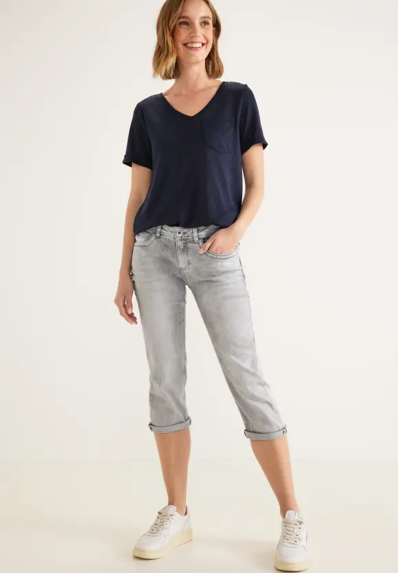 Casual Fit Jeans in 3/4 - autentic grey bleach