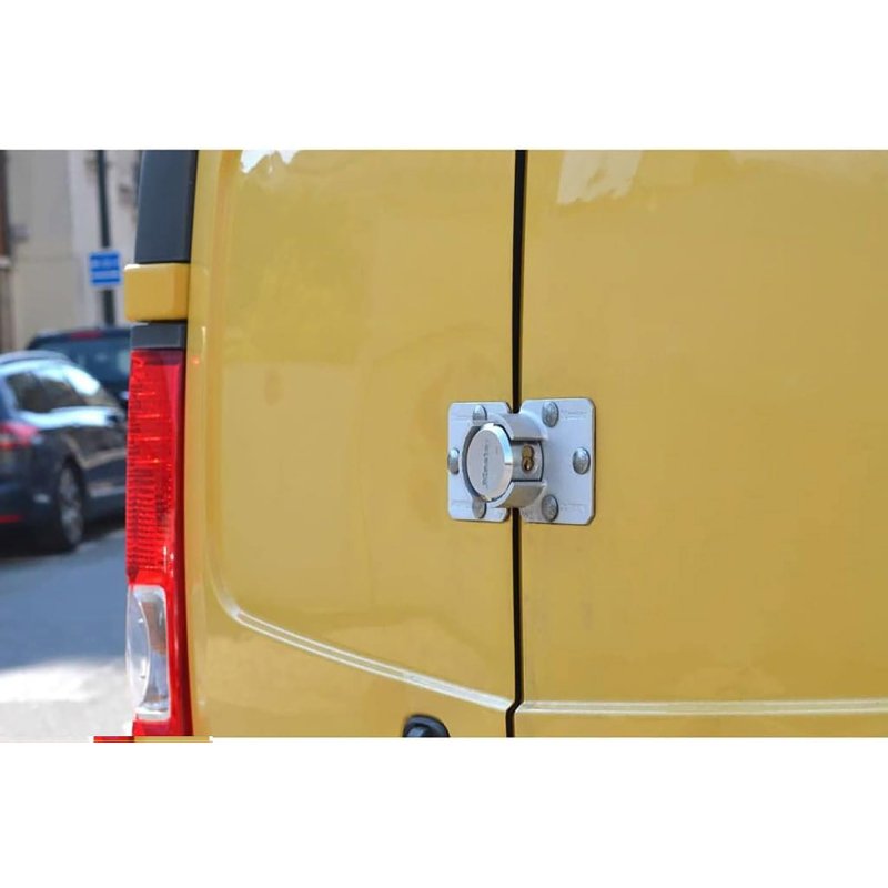 Pack haute sécurité moraillon et cadenas rond à clé - 73 mm