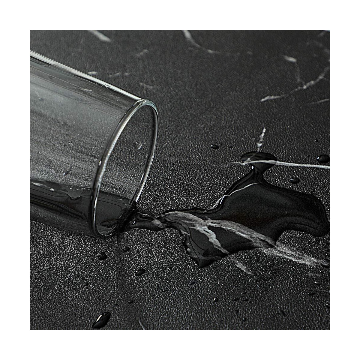 Skrivebordsbakgrunn 89x44 cm PU-skinn Sort / Marmor