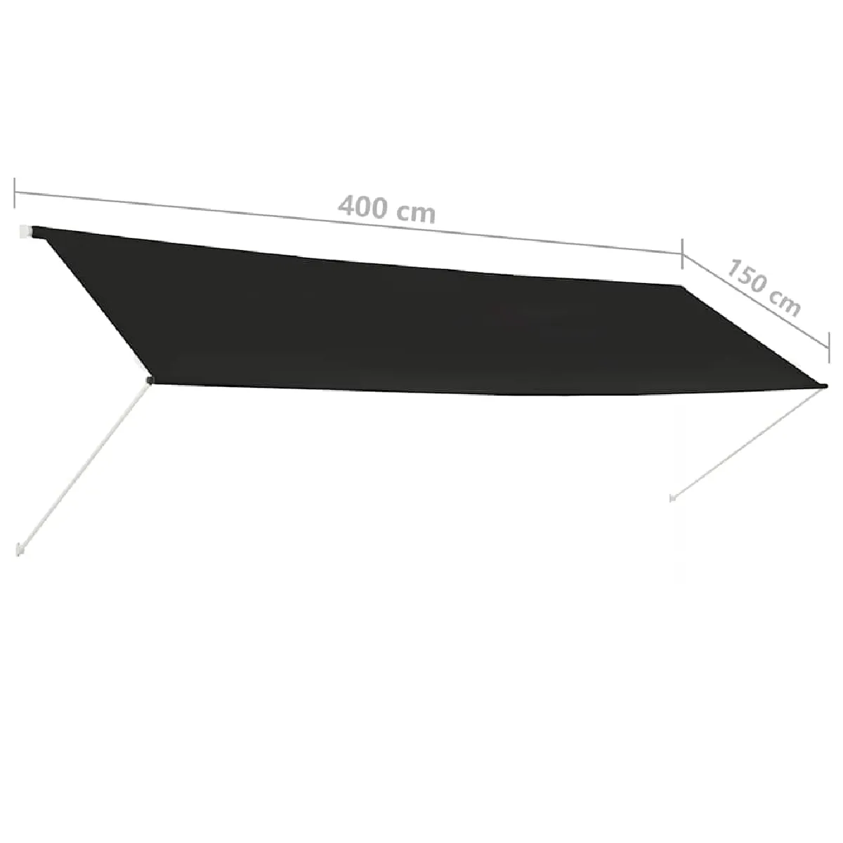 VIDAXL Auvent rétractable - 400x150 cm - Anthracite