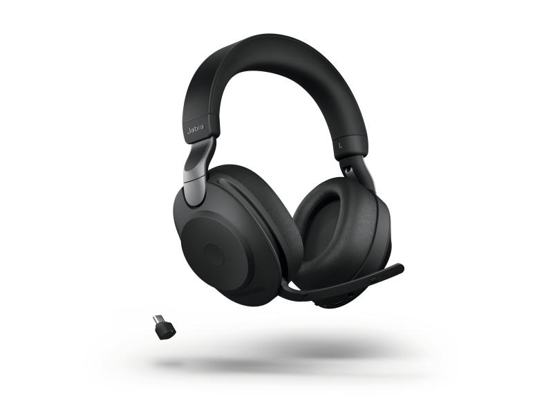 Jabra Headset Evolve2 85 Duo UC Schwarz, USB-C, inkl. Lades Jabra Blueooth Headset mit Active Noise Cancelling
