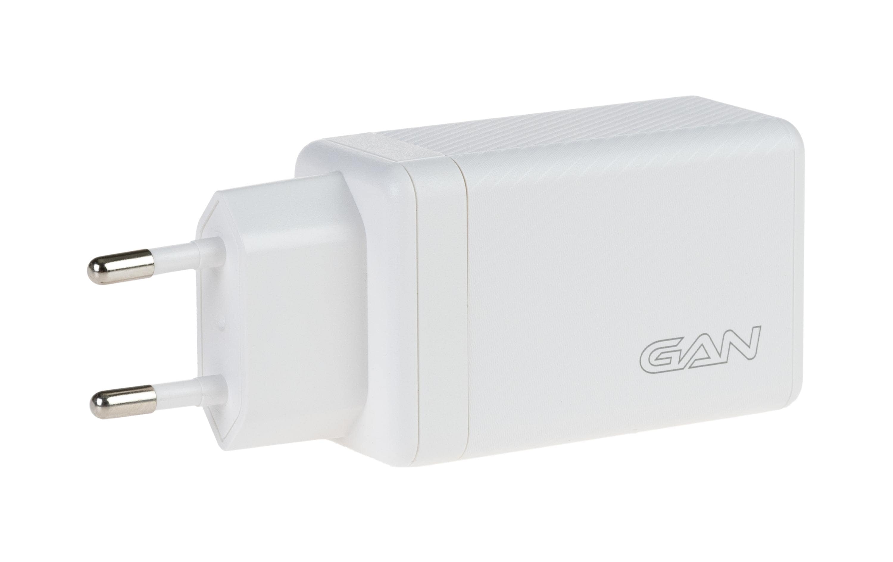 USB-Wandladegerät Dual QC4+ 65 W GaN WeissLadeadapter mit einem USB-C- und einem USB-A-Port