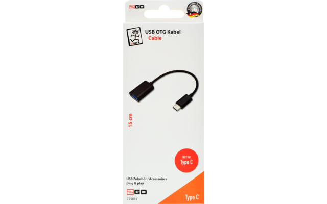 2Go Host Kabel USB Typ C  Adapter 14,5 cm